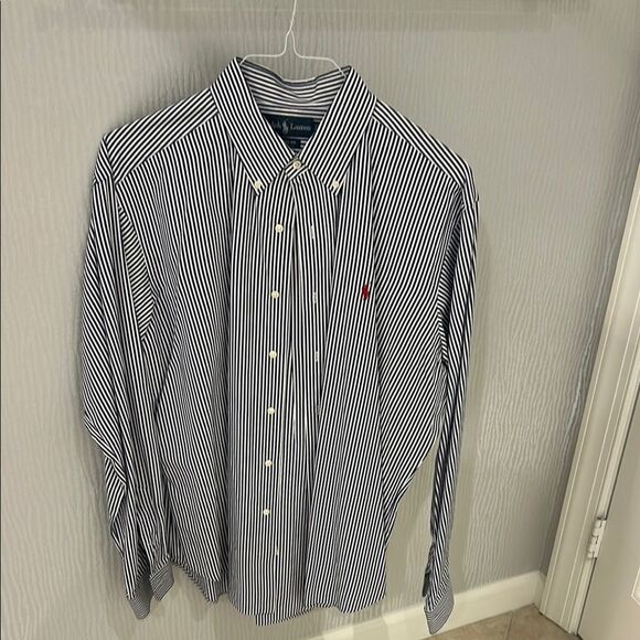 Ralph Lauren Men's Blue Striped Shirt - Picture 1 of 4